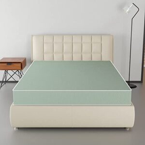 greaton, 9-inch medium firm pocket coil water-resistance vinyl mattress, easy to clean, comfortable & noise free, queen, green