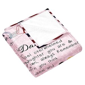 KERAOO to My Daughter Birthday Gifts, Daughter Flannel Throw Blankets Gift, Mother's Day Wedding Christmas Graduation Gift for Daughters from Mom (Daughter Gift-08, 60"X50")