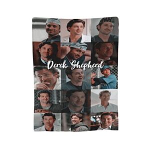 Comfortable Ultra-Soft Micro Fleece Blanket,Derek Shepherd Mcdreamy Fleece Blankets for Sofa Bed Travel 80"X60"