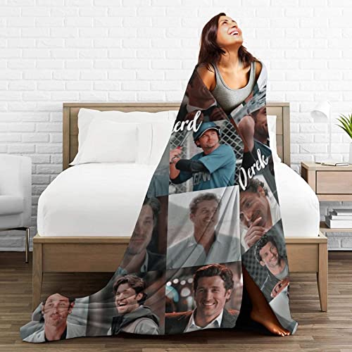 Comfortable Ultra-Soft Micro Fleece Blanket,Derek Shepherd Mcdreamy Fleece Blankets for Sofa Bed Travel 80"X60"