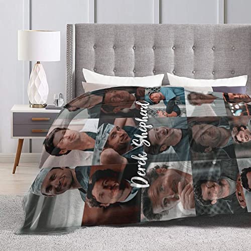 Comfortable Ultra-Soft Micro Fleece Blanket,Derek Shepherd Mcdreamy Fleece Blankets for Sofa Bed Travel 80"X60"