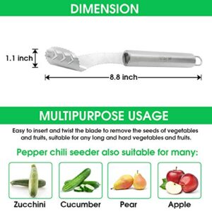 ESRE Stainless Steel Pepper Core Remover, Jalapeno Pepper Corer Tool Chili Deseeder, Sharp Edge Kitchen Gadget Seed Remover Dishwasher Safe, Slice off Vegetables tops for Barbecue