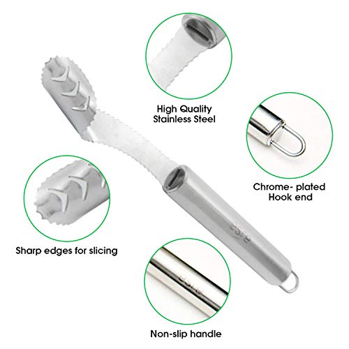 ESRE Stainless Steel Pepper Core Remover, Jalapeno Pepper Corer Tool Chili Deseeder, Sharp Edge Kitchen Gadget Seed Remover Dishwasher Safe, Slice off Vegetables tops for Barbecue