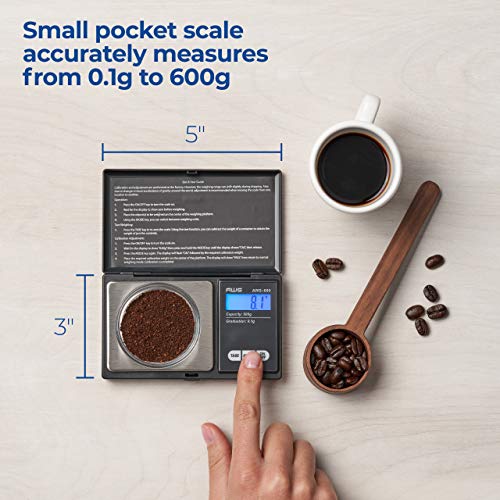 AWS - Digital Pocket Weight Scale - 600 G x 0.1 G - (Black)