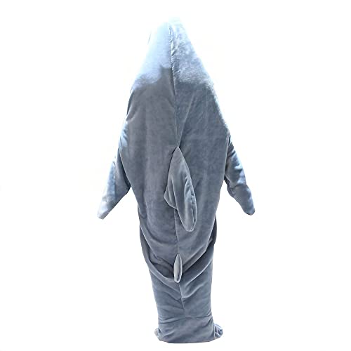 Shark Blanket, Shark Wearable Blanket Adult, Shark Blanket Super Soft Cozy Flannel Hoodie (Large(74.8 * 35.43IN))