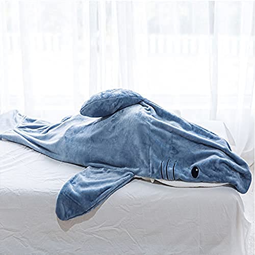 Shark Blanket, Shark Wearable Blanket Adult, Shark Blanket Super Soft Cozy Flannel Hoodie (Large(74.8 * 35.43IN))