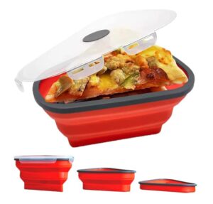pizza storage container with 5 microwavable serving trays beincart