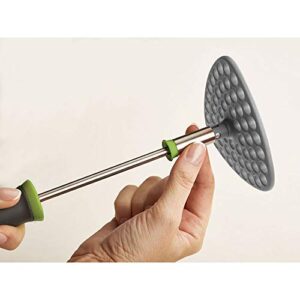 Joseph Joseph Delta Folding Potato Masher Stores Flat Space Saving Locking, One-Size, Gray/Green