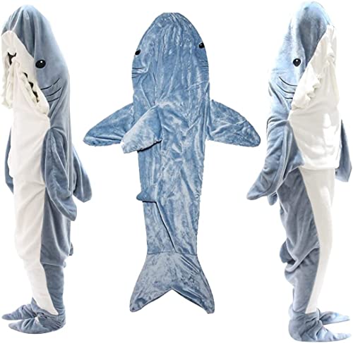 Shark Blanket, Shark Wearable Blanket Adult, Shark Blanket Hoodie, Shark Blanket Super Soft Cozy Flannel Hoodie (XL)