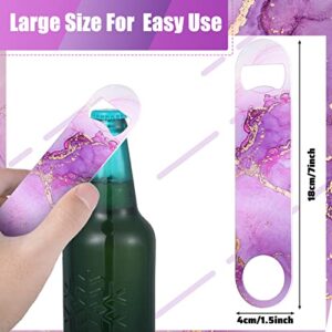 4 Pcs Flat Bottle Opener Heavy Duty Stainless Steel Beer Bottle Opener for Kitchen Bar Restaurant, 7 Inches (Marble Print)