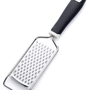 Rainspire Professional Cheese Graters for Kitchen Stainless Steel Handheld, Metal Lemon Zester Grater With Handle For Cheese, Chocolate, Spices, Kitchen Gadgets And Tools, Soft Grip Handle, Black