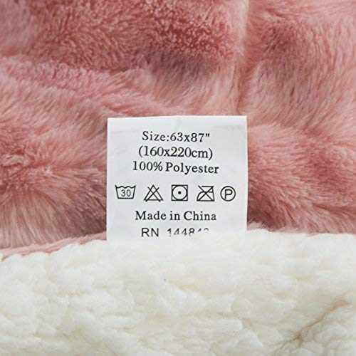 Tache 50x60 Faux Fur Blush Light Dusty Rose Gold Pink Super Soft Warm Throw Blanket