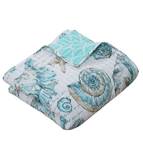 Barefoot Bungalow Cruz Coastal Throw Blanket, 60x50 inches, White