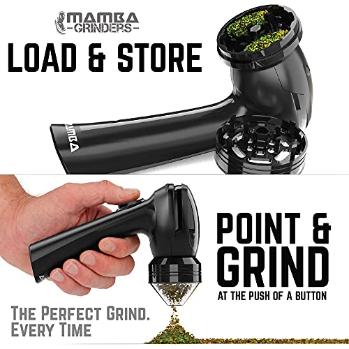 Mamba V2 1g Black Electric Portable Herb Grinder. USB Powered Essential Kitchen Mill for Grinding