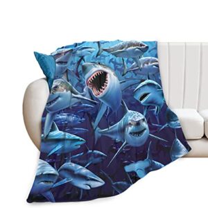 blanket shark blankets fleece throw blanket ultra soft flannel bed blanket warm fuzzy plush blanket 60"x50"
