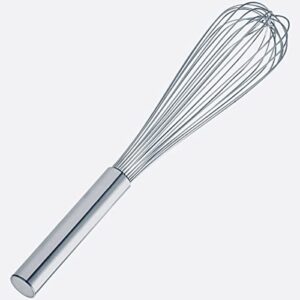 14" stainless steel piano whip / whisk, piano wire whip, handheld whisk for blending, whisking, beating, stirring and mixing by tezzorio