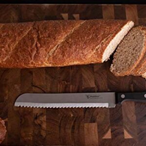 HUMBEE Chef 8 Inch, Serrated Bread Knife, Black