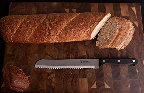 HUMBEE Chef 8 Inch, Serrated Bread Knife, Black