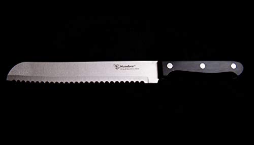 HUMBEE Chef 8 Inch, Serrated Bread Knife, Black