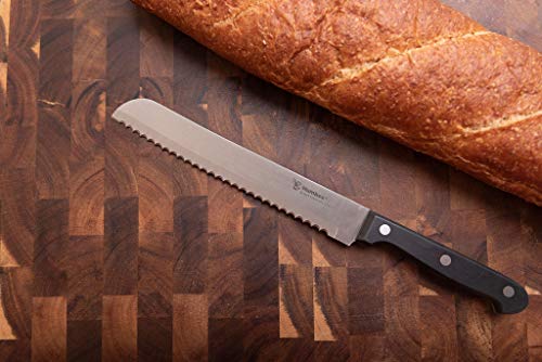 HUMBEE Chef 8 Inch, Serrated Bread Knife, Black