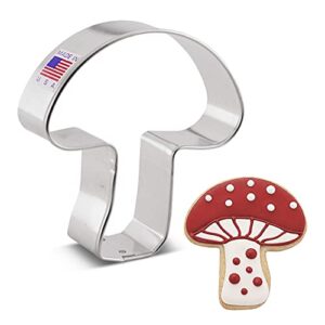 mushroom cookie cutter 3.25" made in usa by ann clark