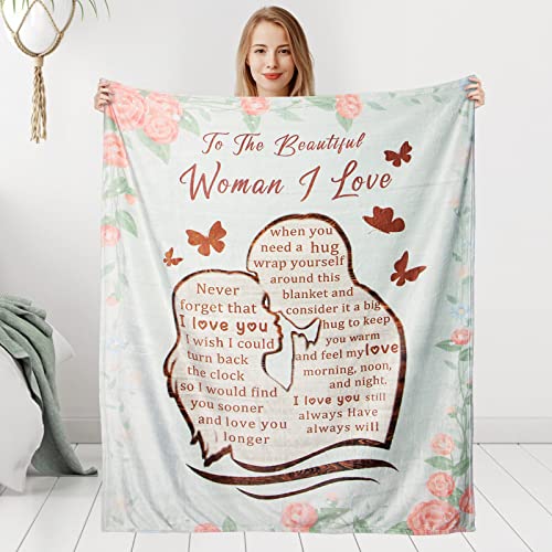 Gifts for Her Happy Birthday Gifts for Woman Romantic Anniversary I Love You Gifts for Wife Girlfriend Fiancee Mothers Day Christmas Valentines Day Present Ideas Super Soft Throw Blanket 60X50