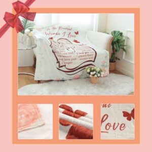 Gifts for Her Happy Birthday Gifts for Woman Romantic Anniversary I Love You Gifts for Wife Girlfriend Fiancee Mothers Day Christmas Valentines Day Present Ideas Super Soft Throw Blanket 60X50