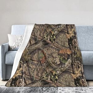 camo hunting camouflage forest throw blanket super soft warm bed blankets for couch bedroom sofa office car, all season cozy flannel plush blanket for girls boys adults, 60"x50"