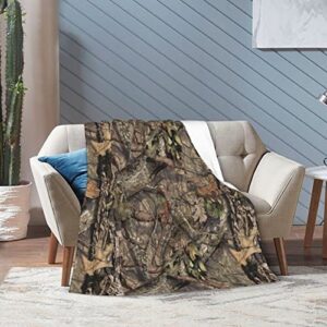 Camo Hunting Camouflage Forest Throw Blanket Super Soft Warm Bed Blankets for Couch Bedroom Sofa Office Car, All Season Cozy Flannel Plush Blanket for Girls Boys Adults, 60"X50"
