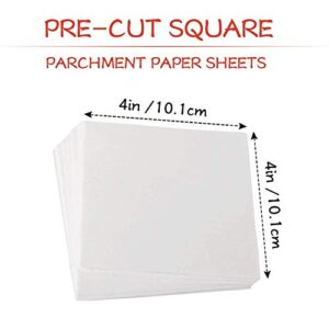 CHDHALTD 4/5/6inch 500pcs Patty Paper Caramel for Burger Press, Patty Serperate and Cake Baking Candy Wrapper Paper(4inch-Round)