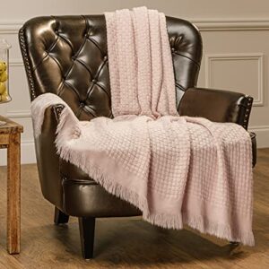 Chanasya Textured Waffle Acrylic Throw Blanket with Tassels - Lightweight and Super Soft Modern Woven Blanket for Couch, Home, Living Room, and Bedroom Décor(50x65 Inches) Blanket