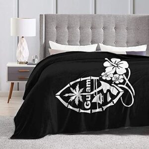 YEGFTSN Guam Flower Hibiscus Decal Throw Blanket Ultra-Soft Cozy Lightweight Micro Sherpa Plush Fleece Blanket for Bed Soft Couch Living Room,All Season 50"x40"