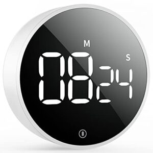 vocoo digital kitchen timer - magnetic countdown countup timer with large led display volume adjustable, easy for cooking and for seniors and kids to use (white)