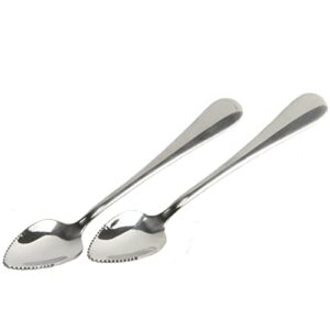 chef craft serrated grapefruit spoon, 6.5 inches in length 2 piece set, stainless steel