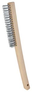 performance tool w1152 - solid wood handle with steel bristles for quick and easy cleaning of rust, paint, dirt, and more
