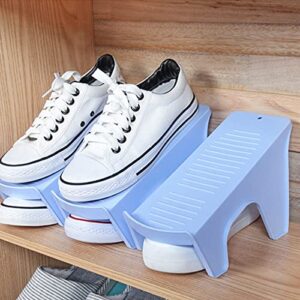 Shoe Stacker, Shoe Slots Space Saver for Closet Organization Double Layers Space Saving Durable PP Simple Design Tidy Orderly Storage Shoe Slots for Home Office Hotel(Pink)