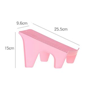 Shoe Stacker, Shoe Slots Space Saver for Closet Organization Double Layers Space Saving Durable PP Simple Design Tidy Orderly Storage Shoe Slots for Home Office Hotel(Pink)