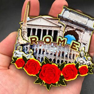 Rome Italy Wooden Magnet 3D Fridge Magnets Travel Collectible Souvenirs Decorations Handmade Crafts