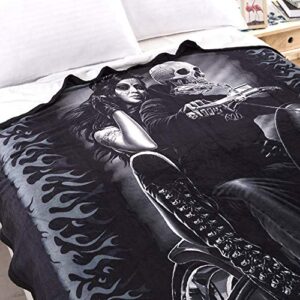 Vanson Ride or Die Motorcycle Biker Lovers Luxury Royal Plush Blanket, Soft Blanket Throw (Style 1)