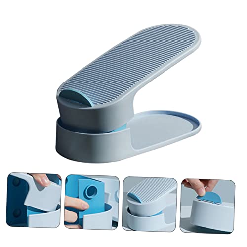 DIKACA Saving Rack for Slipper Sneakers High Hanger Blue Deck Organizer Low Units Layer Adjustable Free Organizers Easy Space Storage Sandals Slots Stacker Shoe Holder Organization