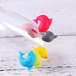 BESTONZON 12 Pcs Silicone Glass Charms Reusable Drink Markers Mini Shark Wine Glass Identifiers