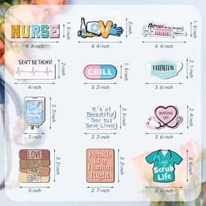 12 Pieces Nurse Refrigerator Magnets Nursing Magnetic Stickers Nursing Stickers Funny Nursing School Essentials Medical Nursing Student Stickers Magnetic Nurse Decal for Refrigerator Laptops Locker