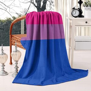 bisexual pride flag throw blanket for kids and adults soft warm cozy flannel blanket for couch sofa bed camping travel home decor 50" x 60"