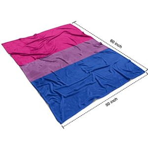 Bisexual Pride Flag Throw Blanket for Kids and Adults Soft Warm Cozy Flannel Blanket for Couch Sofa Bed Camping Travel Home Decor 50" X 60"