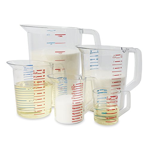 Rubbermaid Commercial Products Bouncer Clear Measuring Cup, 1-Cup, Clear, Strong Food Grade, for use with -40-degree F to 212-degree F, Easy Read for Liquid/Dry Ingredients while Cooking