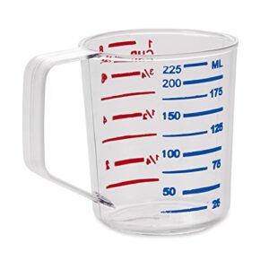 Rubbermaid Commercial Products Bouncer Clear Measuring Cup, 1-Cup, Clear, Strong Food Grade, for use with -40-degree F to 212-degree F, Easy Read for Liquid/Dry Ingredients while Cooking