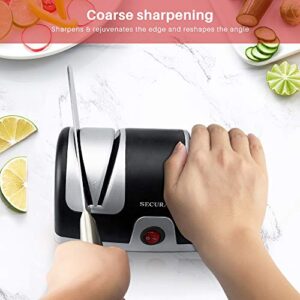secura electric knife sharpener, 2-stage kitchen knives sharpening system quickly sharpening