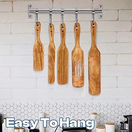 Spurtles Kitchen Tools As Seen On TV, 5 PCS Wooden Spurtle Set, Spurtles Kitchen Tools Wooden for Cooking in Nonstick Cookware, for Salad Mixing, Serving, Spreading, Stirring & Folding