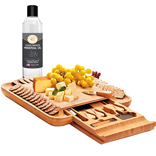 Bamboo Cheese Board and Food Grade Mineral Oil