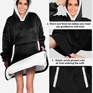 Wearable Blanket Super Warm and Cozy Fleece Sweatshirt Giant Blanket Hoodie for Women and Men, Large Front Pocket